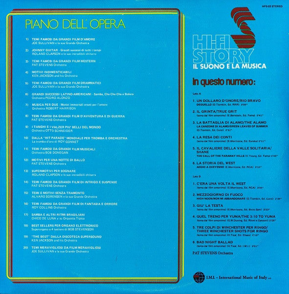 Pat Stevens Orchestra : 12 Temi Famosi Da Grandi Film Western (LP)