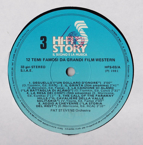 Pat Stevens Orchestra : 12 Temi Famosi Da Grandi Film Western (LP)
