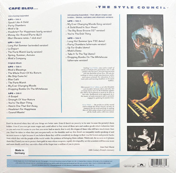 The Style Council : Café Bleu (LP, Comp + LP, Album, MP, RE + LP, Comp + Ltd, S/E)