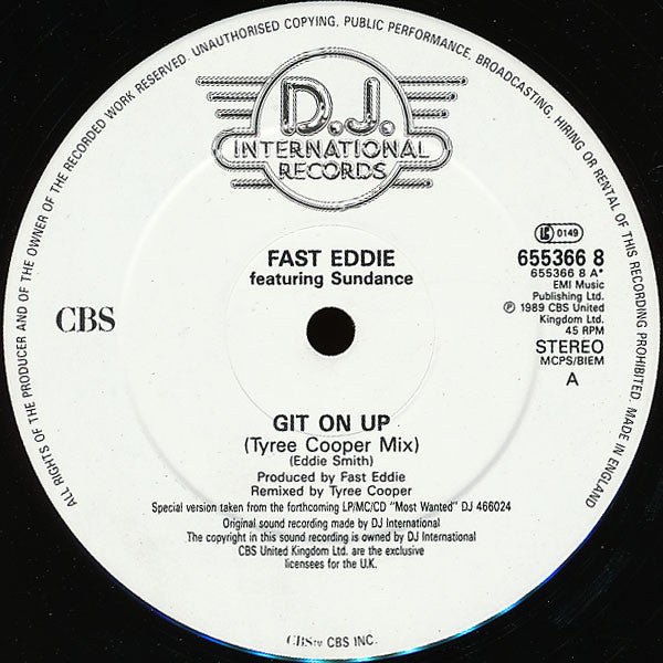 Fast Eddie* Featuring Sundance (2) : Git On Up (12")