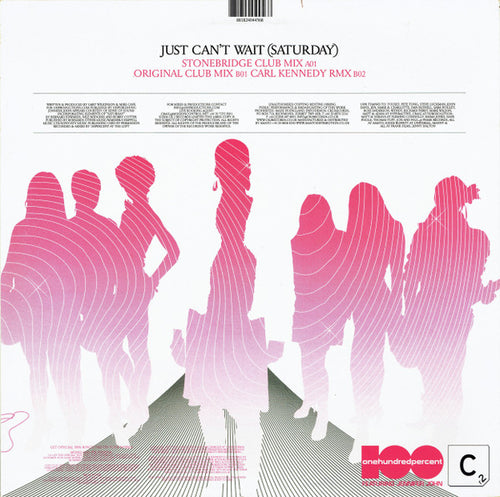 100% (2) Featuring Jennifer John : Just Can't Wait (Saturday) (12")