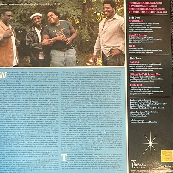 Idris Muhammad, Ray Drummond, George Coleman, Pharoah Sanders : Kabsha (LP, Album, RSD, Ltd, Num, RE, 180)