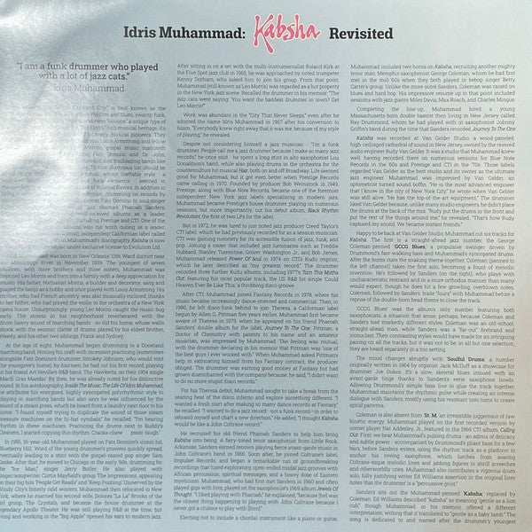 Idris Muhammad, Ray Drummond, George Coleman, Pharoah Sanders : Kabsha (LP, Album, RSD, Ltd, Num, RE, 180)