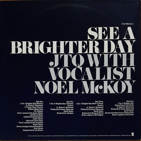 The James Taylor Quartet With Vocalist Noel McKoy : See A Brighter Day (2x12", Promo)