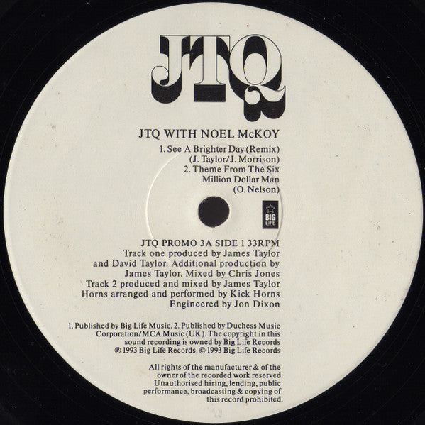 JTQ* With Vocalist Noel McKoy : See A Brighter Day (2x12", Promo)