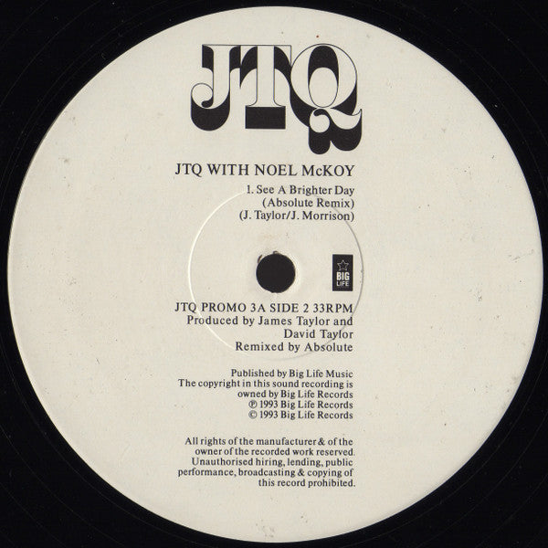 JTQ* With Vocalist Noel McKoy : See A Brighter Day (2x12", Promo)