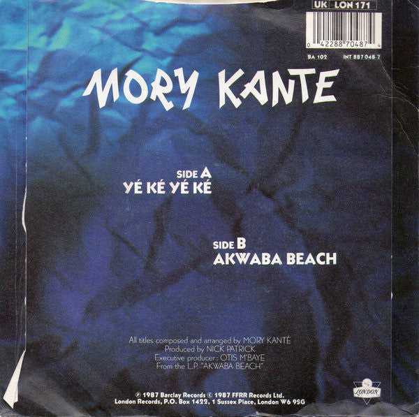 Mory Kante* : Yé Ké Yé Ké (7", Single, Pap)