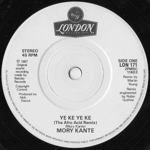 Mory Kante* : Yé Ké Yé Ké (7", Single, Pap)