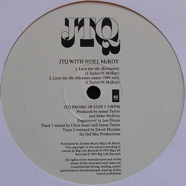 The James Taylor Quartet With Vocalist Noel McKoy : Love The Life (2x12", Promo)