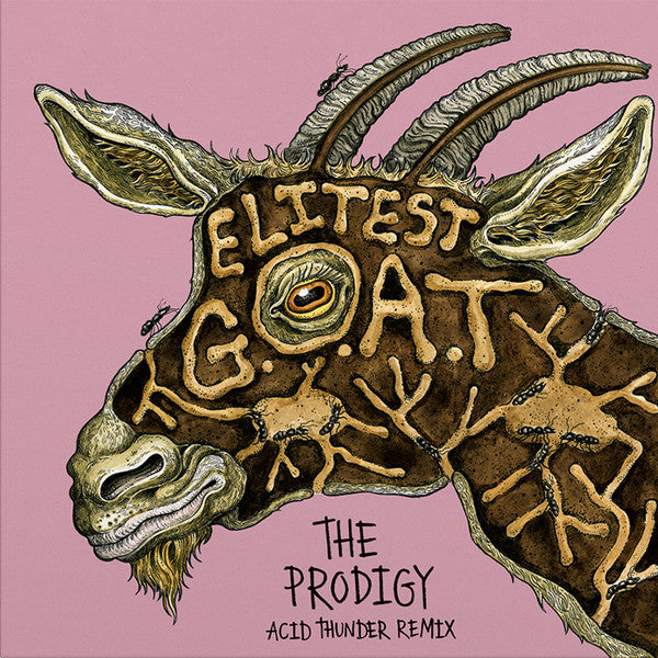 Sleaford Mods Ft. Aldous Harding : Elitest G.O.A.T The Prodigy Acid Thunder Remix (7", Single, Ltd, Gol)