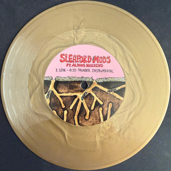 Sleaford Mods Ft. Aldous Harding : Elitest G.O.A.T The Prodigy Acid Thunder Remix (7", Single, Ltd, Gol)