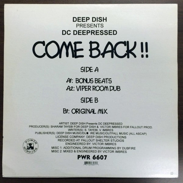 Deep Dish Presents DC Deepressed : Come Back !! (12")