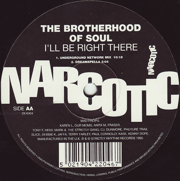 Brotherhood Of Soul : I'll Be Right There (12")