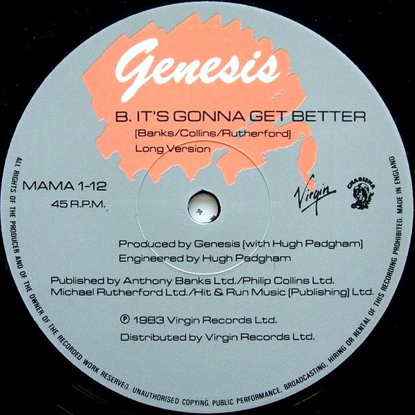 Genesis : Mama (12", Single, Die)