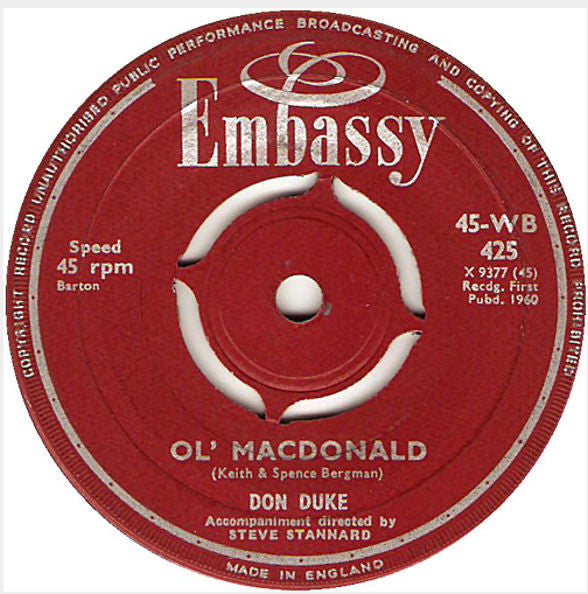 Don Duke : Poetry In Motion / Ol' Mac Donald (7", Single)