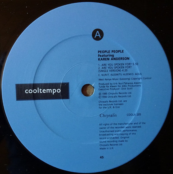 People People Featuring Karen Anderson : Are You Spoken For? (12")