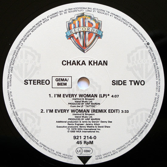 Chaka Khan : I'm Every Woman (Remix) (12")