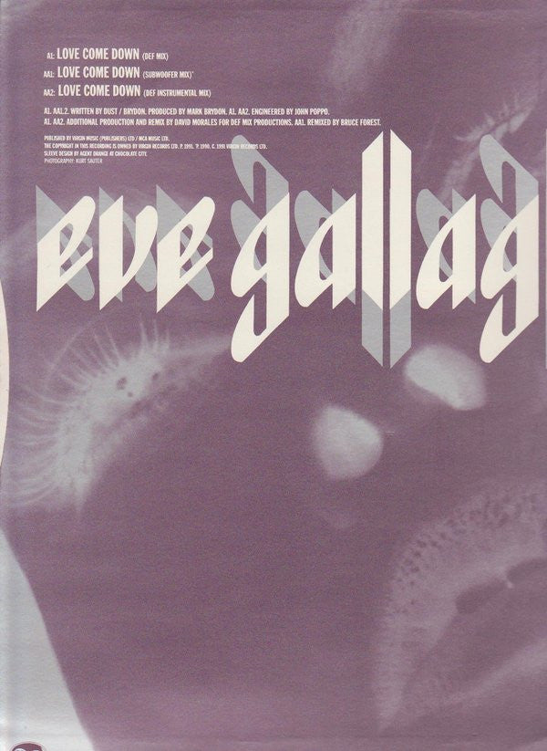Eve Gallagher : Love Come Down (The 1991 Mixes) (12", Maxi)
