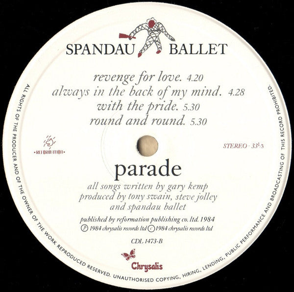 Spandau Ballet : Parade (LP, Album, Gat)
