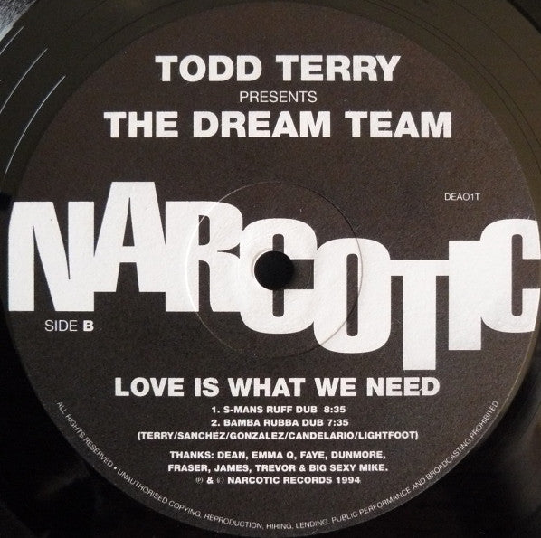 Todd Terry Presents Dream Team (3) : Love Is What We Need (12")