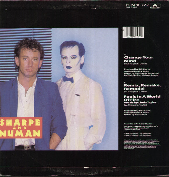 Sharpe & Numan : Change Your Mind (12", Single)
