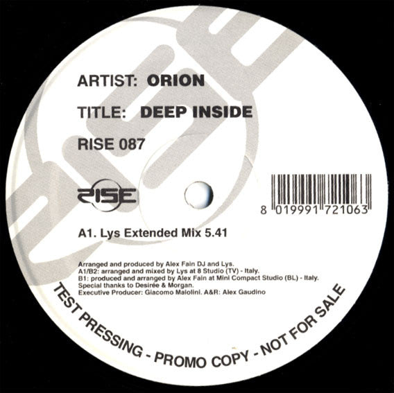 Orion (10) : Deep Inside (12", TP)