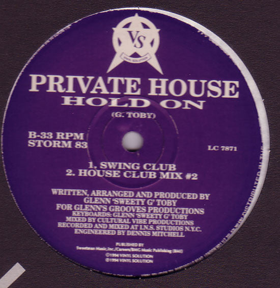 Private House : Hold On (12")