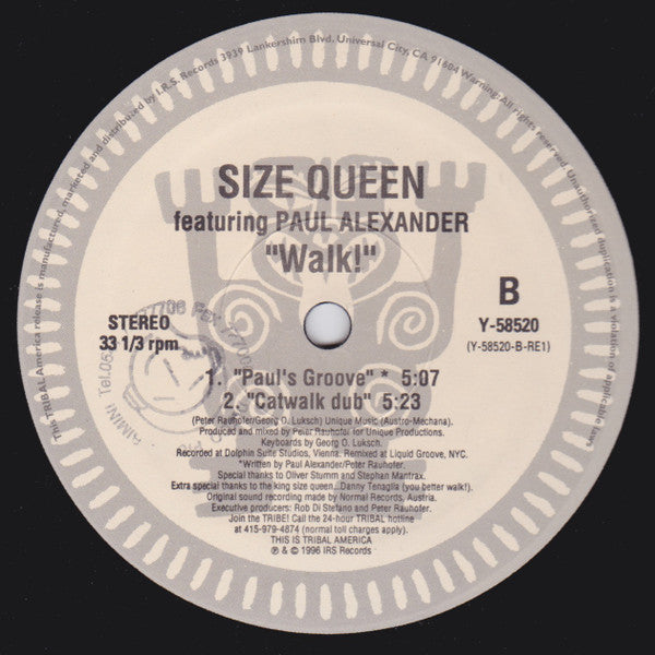 Size Queen Featuring Paul Alexander : Walk! (12")