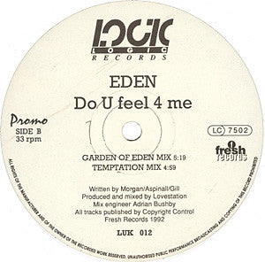 Eden : Do U Feel 4 Me (12", Promo)