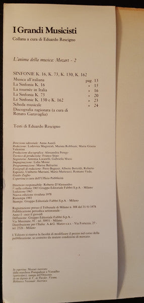 Mozart*, Orchestra Da Camera Di Magonza*, Günter Kehr : Sinfonie K.16, K.73, K.130, K.162 (LP, Comp, RE)