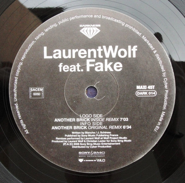 Laurent Wolf Feat. Fake : Another Brick (12")