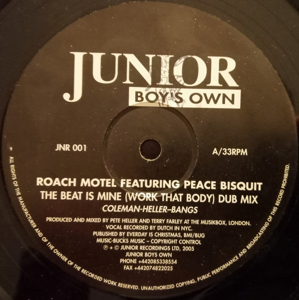 Roach Motel Featuring Peace Bisquit : The Beat Is Mine (Work That Body) (12")