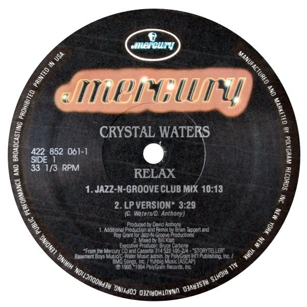 Crystal Waters : Relax (12")