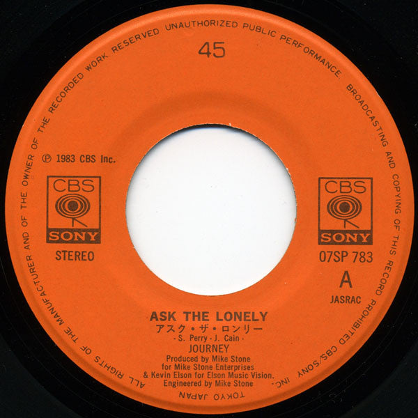 Journey : Ask The Lonely (7", Single)
