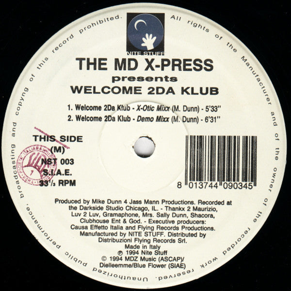 The MD X-Spress : Welcome 2Da Klub (12")