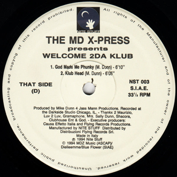 The MD X-Spress : Welcome 2Da Klub (12")