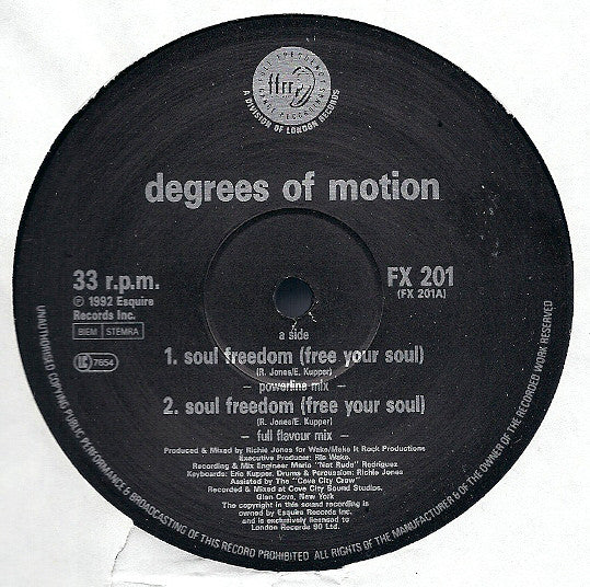 Degrees Of Motion Featuring Biti Strauchn : Soul Freedom (Free Your Soul) (12")