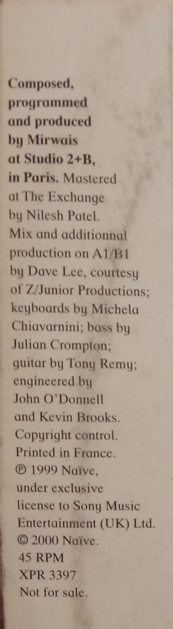 Mirwais : Disco Science (12", Promo, W/Lbl)