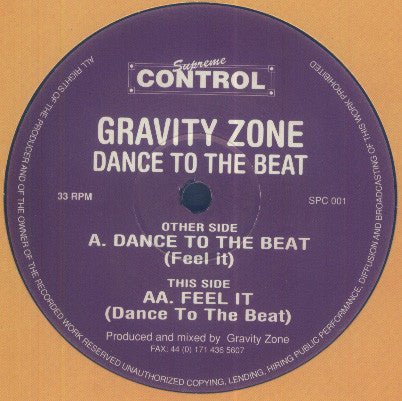 Gravity Zone : Dance To The Beat (12")