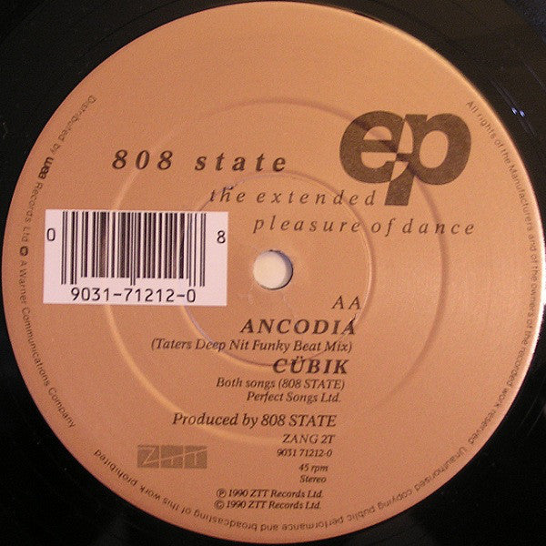 808 State : The Extended Pleasure Of Dance EP (12", EP)