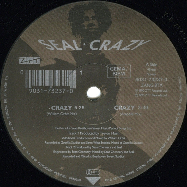 Seal : Crazy (The William Orbit Remix) (12", Single)