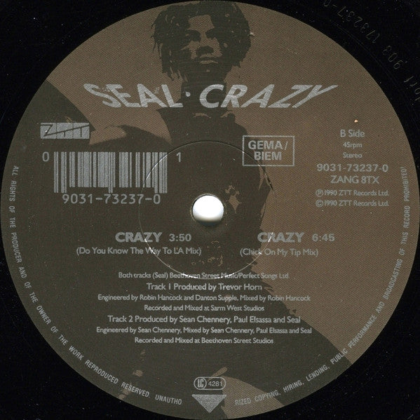 Seal : Crazy (The William Orbit Remix) (12", Single)