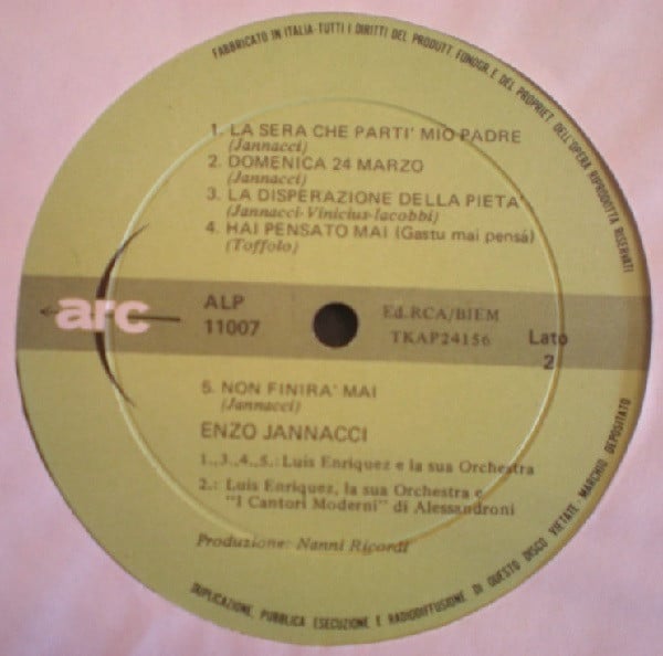 Enzo Jannacci : Vengo Anch'Io, No Tu No (LP, Album, Mono)