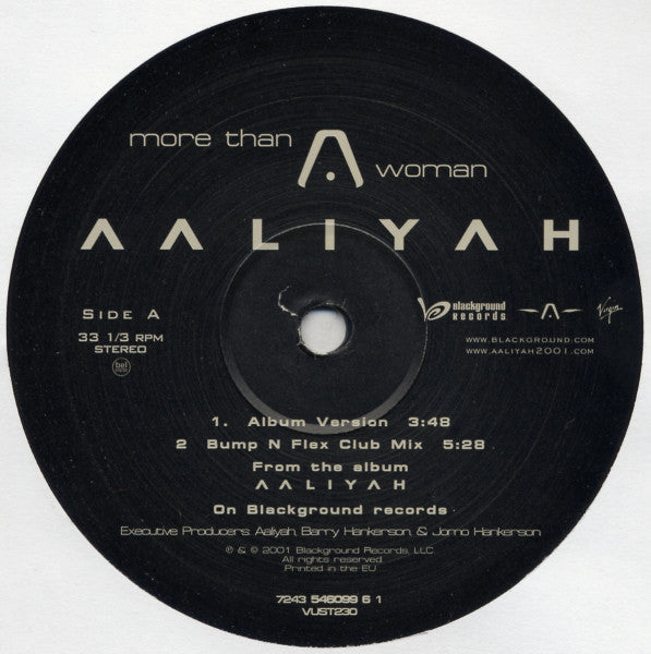 Aaliyah : More Than A Woman (12", Single)
