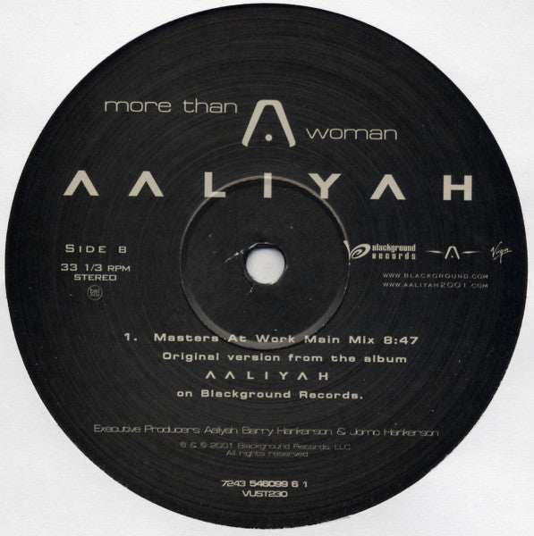 Aaliyah : More Than A Woman (12", Single)