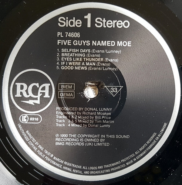 Five Guys Named Moe : Five Guys Named Moe (LP, Album)