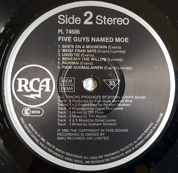 Five Guys Named Moe : Five Guys Named Moe (LP, Album)