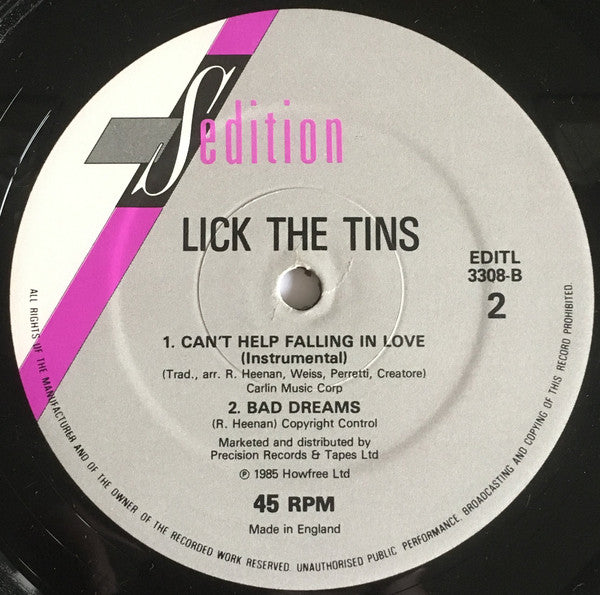 Lick The Tins : Can't Help Falling In Love (12")