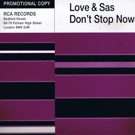 Love & Sas : Don't Stop Now (12", Promo)