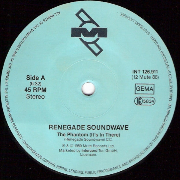 Renegade Soundwave : The Phantom (It's In There) / Ozone Breakdown (12")